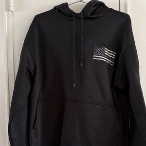 Rothco Black Hoodie with American Flag Patch
